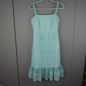 J.CREW Eyelet Lace Midi Dress in Mint size 4